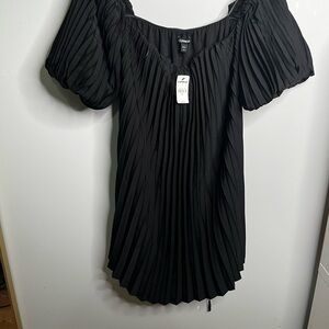 Express Black Pleated Women's Blouse